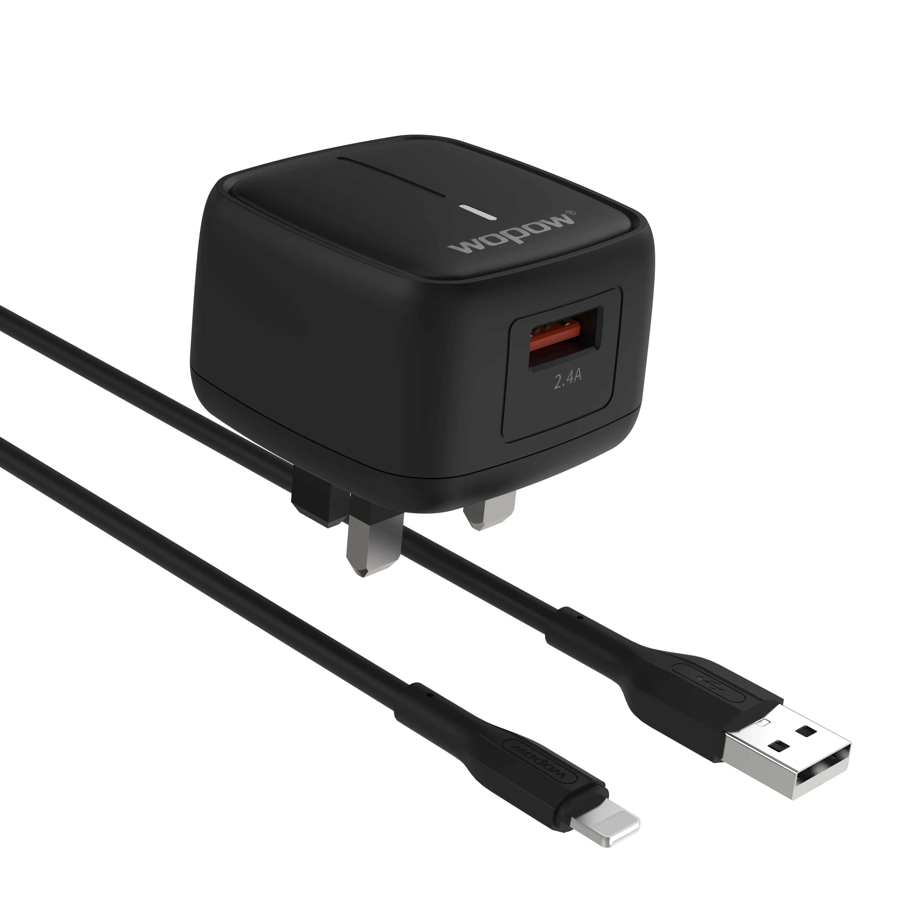 

WOPOW WA02-L 5V/2.4A retail packaged fast charging 3 pin uk plug wall charger usb for iphone