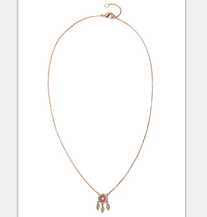

Real Gold Plating Exquisite Necklace Dreamcatcher Pendant Necklace, Rose gold