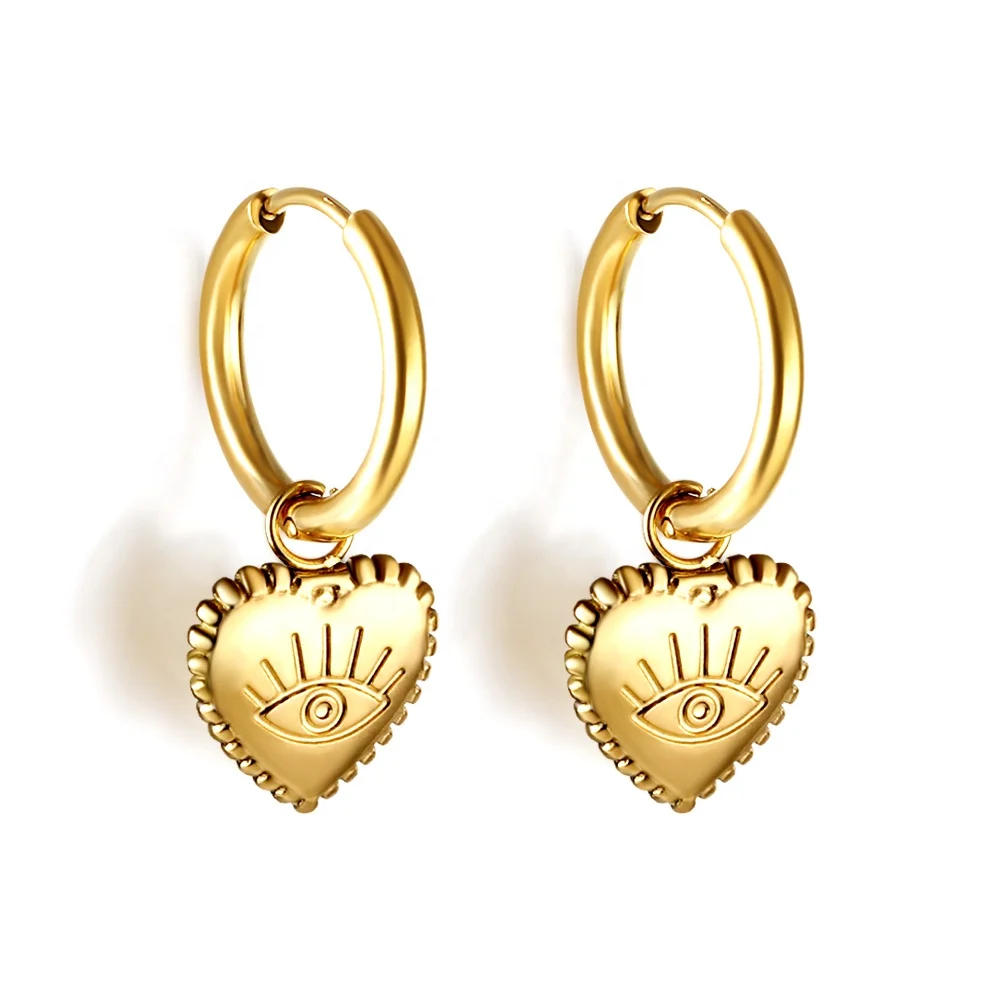 

fashion jewelry earrings heart Eye pattern ear rings pvd gold plated jewelry fashion jewelry earrings for women