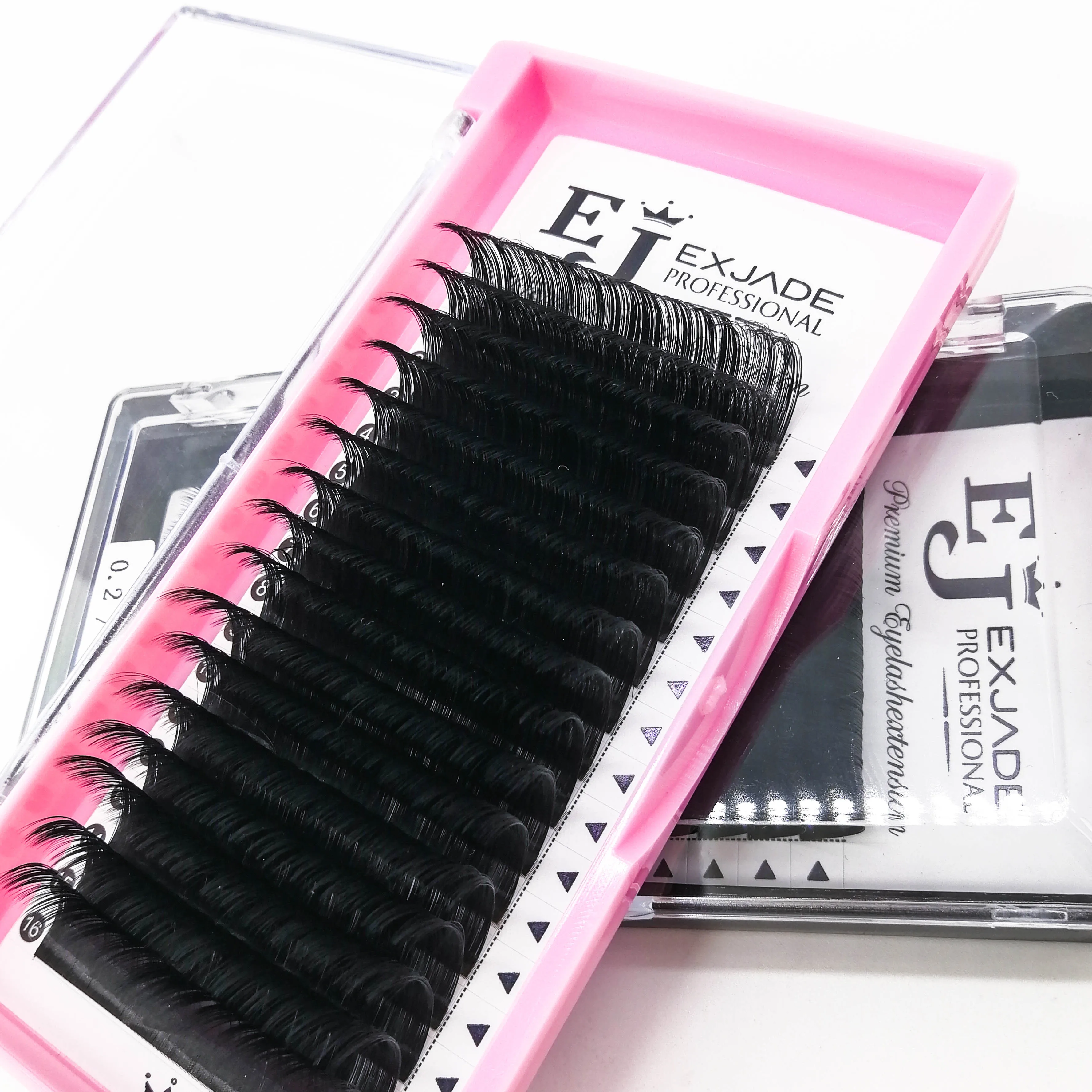 

EJ Lash Box Tray C D Curler 0.03 0.05 mixed length trays Soft cashmere lash extension, Matte black