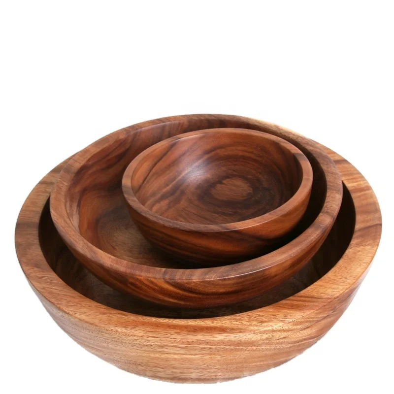 

Factory directly Natural Renewable Set of 4 Bamboo Fruits Wood Salad Bowls, As requested