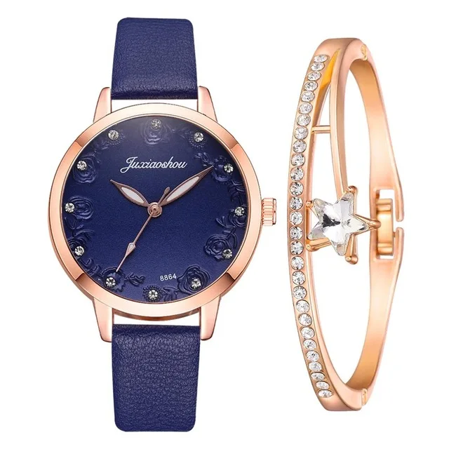 

2022 Watches For Women Fashion Leather Rhinestone Flowers Ladies Watch 2020 Dress Female Pink bracelet Clock montre femme, Multi colors