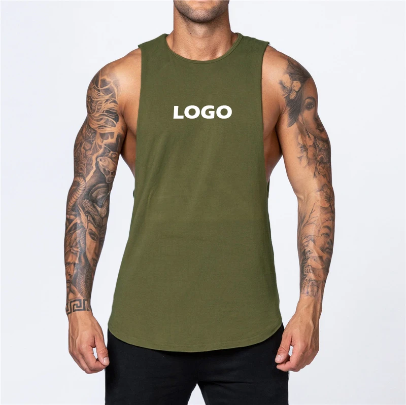 

Chinese Supplier Cotton Sports Fitness Gym Tank Top Men Fitness Custom Vests