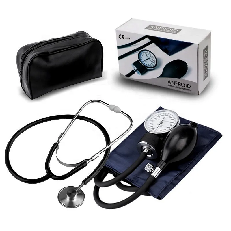 

Medical use manual dual single headss aneroid sphygmomanometer with stethoscope