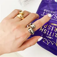

2019 Fashion Chunky Solid Gold Rings for Women Wide Stacking Geometric Rings Stylish Rings Adjustable Wholesale
