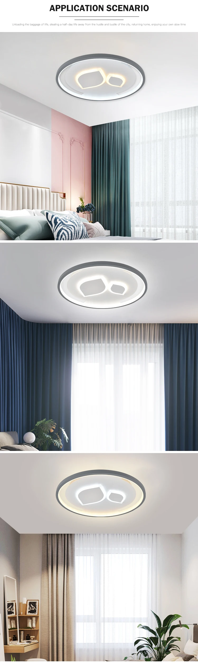 Modern simple nordic round home decoration led ceiling lamp for living room