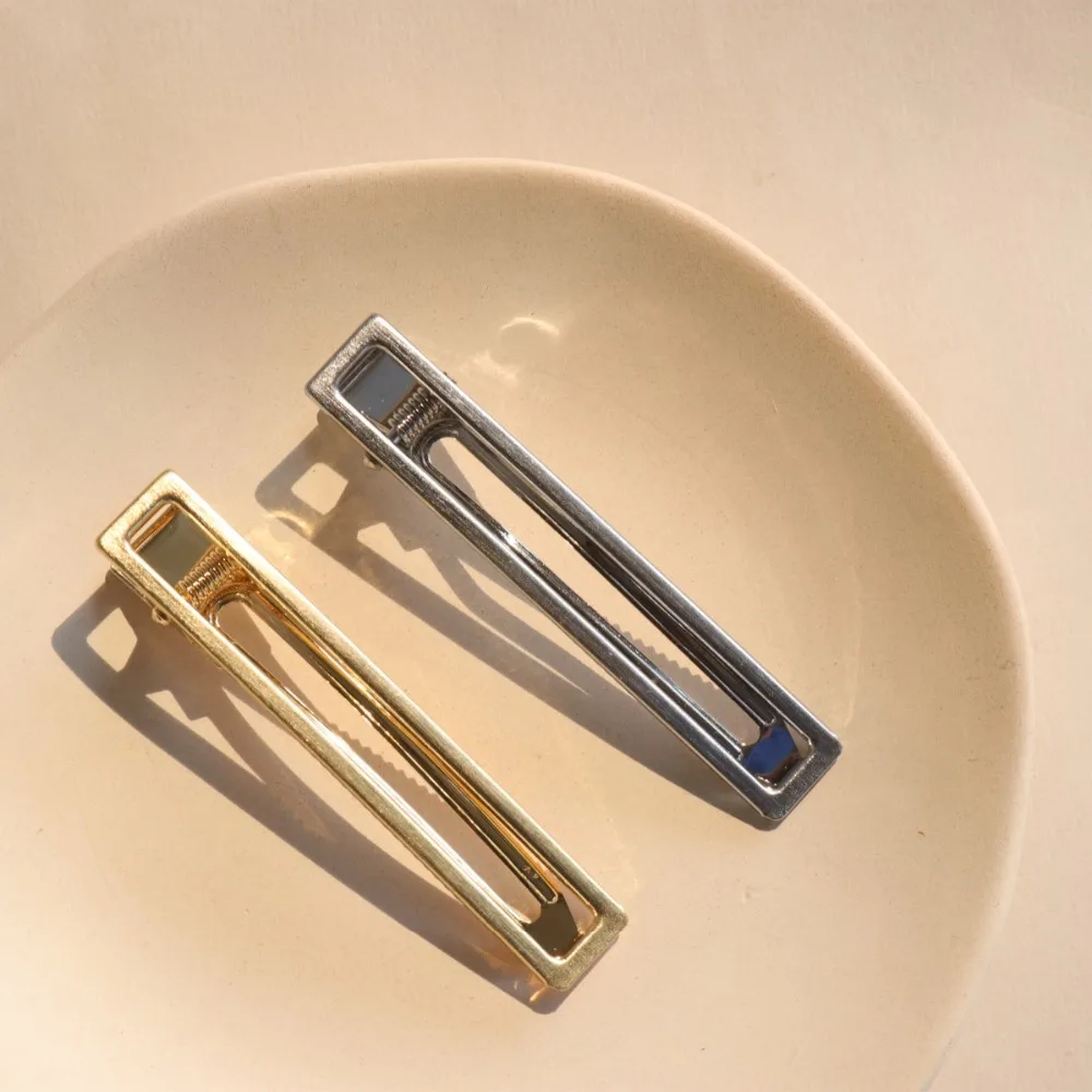 

Wholesale plating gold and silver hair clamps shape shape alloy hairclip for girls fashion accessories for women, Gold,silver