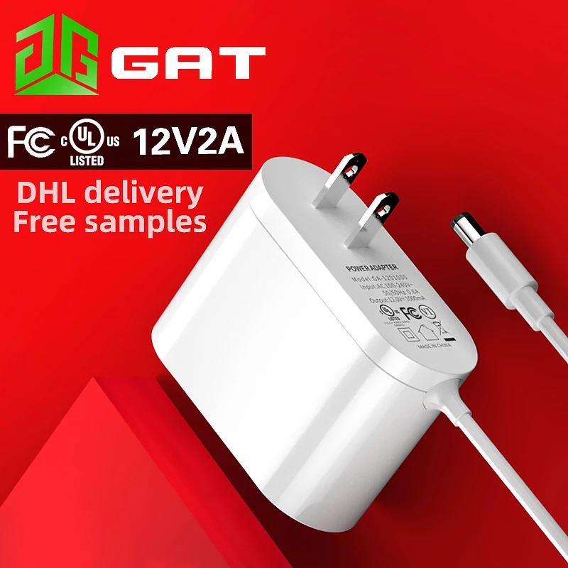 
12V 2A UL certified power adapter us standard power adapter 24W high quality FCC certified wall power supply 
