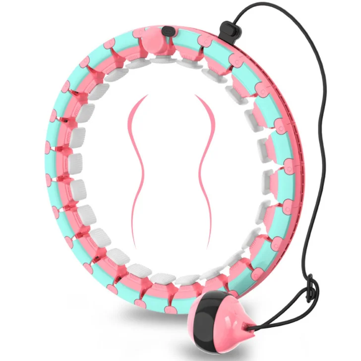 

Walright In stock Adjustable weighted hoola Auto-Spinning smart wighted fitness hula ring with ball for adult, Red, blue, pink,purple