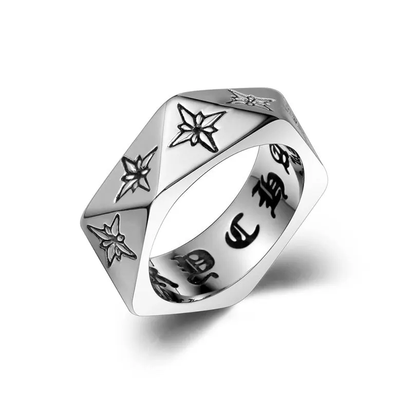 

2021 Sailing Jewelry Mens Gift Ring Six-Character Mantra Mens Ring Triangle Six-Character Mantra Ring