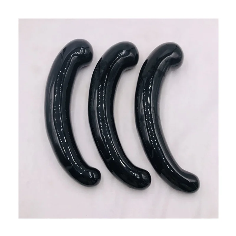 

Wholesale Natural Healing Crystal Yoni Wand Black Obsidian Crystal Dildo Massage Wand for gift