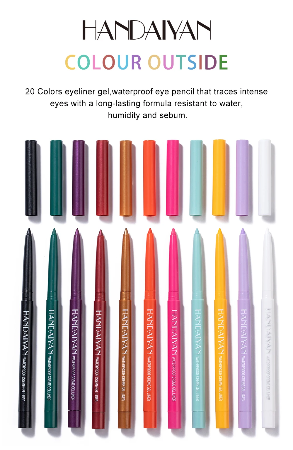 20 Colors Eyeliner Pen Eyeliner Gel Longlasting Waterproof Quick Dry