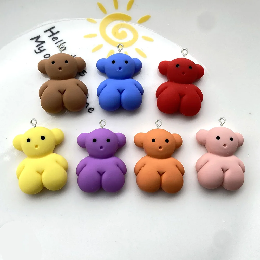 

Kawaii Bear Resin Charms Pendants for Earring Bracelet Necklace DIY Jewelry Making Accessories Flatback Cabochon