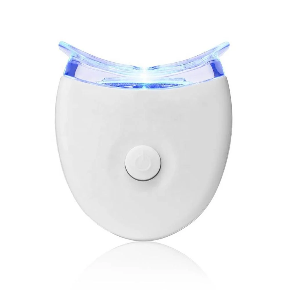

Portable teeth whitening machine led lamp button battery private logo approved, White