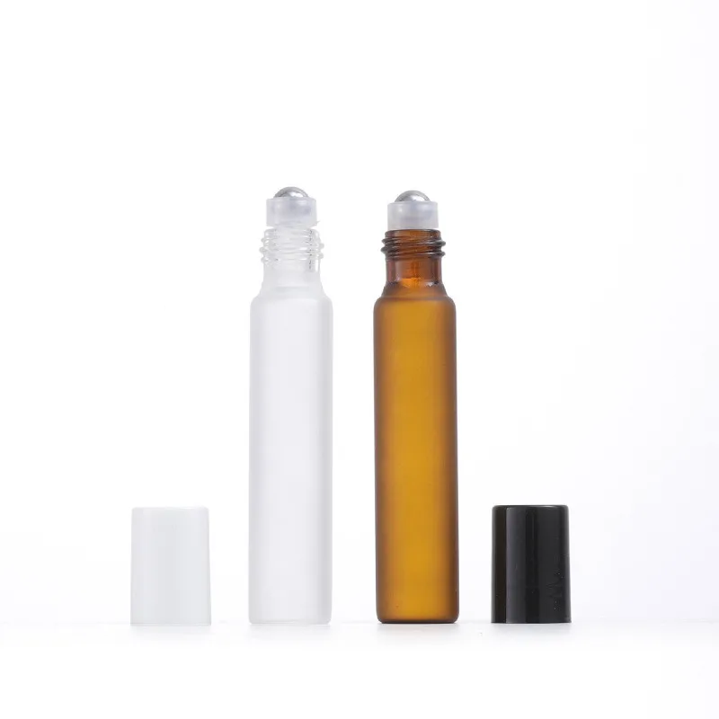 

Empty 3ml 5ml 10ml Amber Frosted Essential Oil Roller Bottle Roll on Glass Bottles with Steel Ball