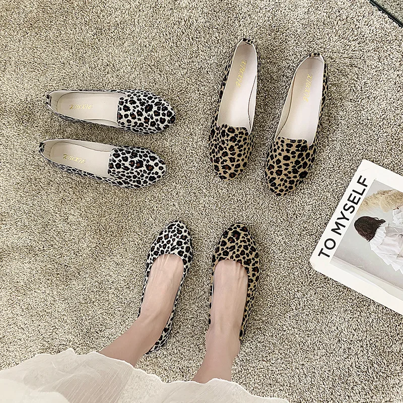 

Hotsale cheaper Flats for women Leopard Print Sandals candy color Boots Casual Shoes lady shoes