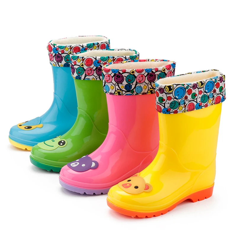 

PVC Anti-skid Water Proof Children Half Rain Boots, Blue/pink/green/yellow