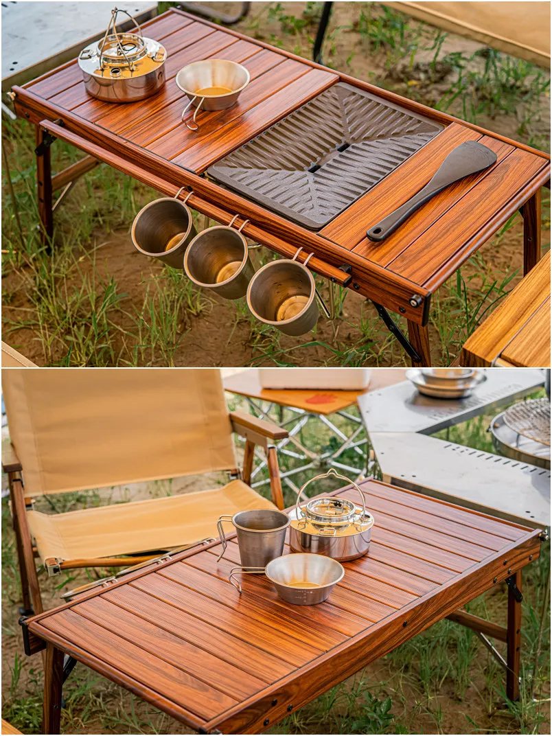 Onwaysports Wholesale Portable Wood Camping Picnic Table Outdoor Roll