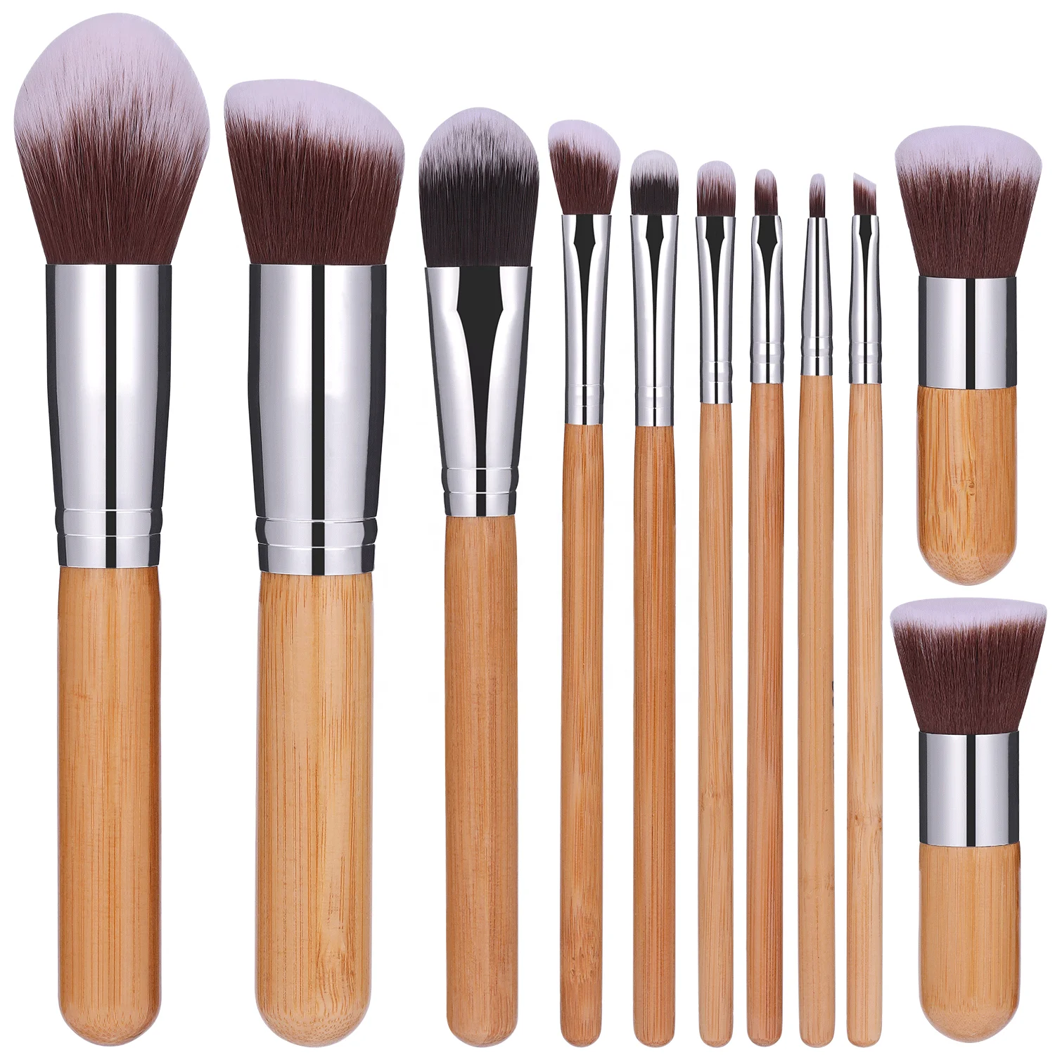 

BS-MALL 11pcs Cosmetic Tools Amazon Best Seller Natural Bamboo Handle Makeup Brushes Set