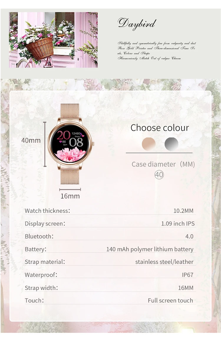 2020 New Smart Watch Full Touch Control Round Screen Fashion ladies MK20 Women smart bracelet