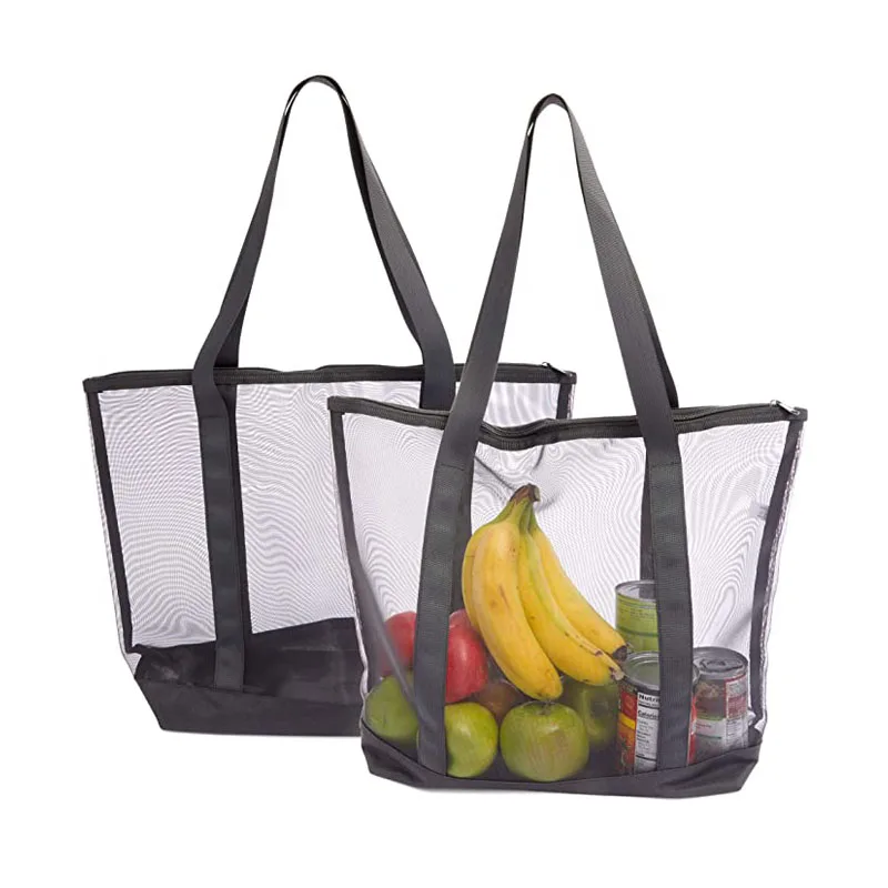 

fashion mesh beach bag one-shoulder shopping bag woman hand bag