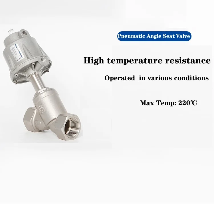 Pneumatic Actuated Angle Seat Valve Symbol Piston Valve With Aluminum