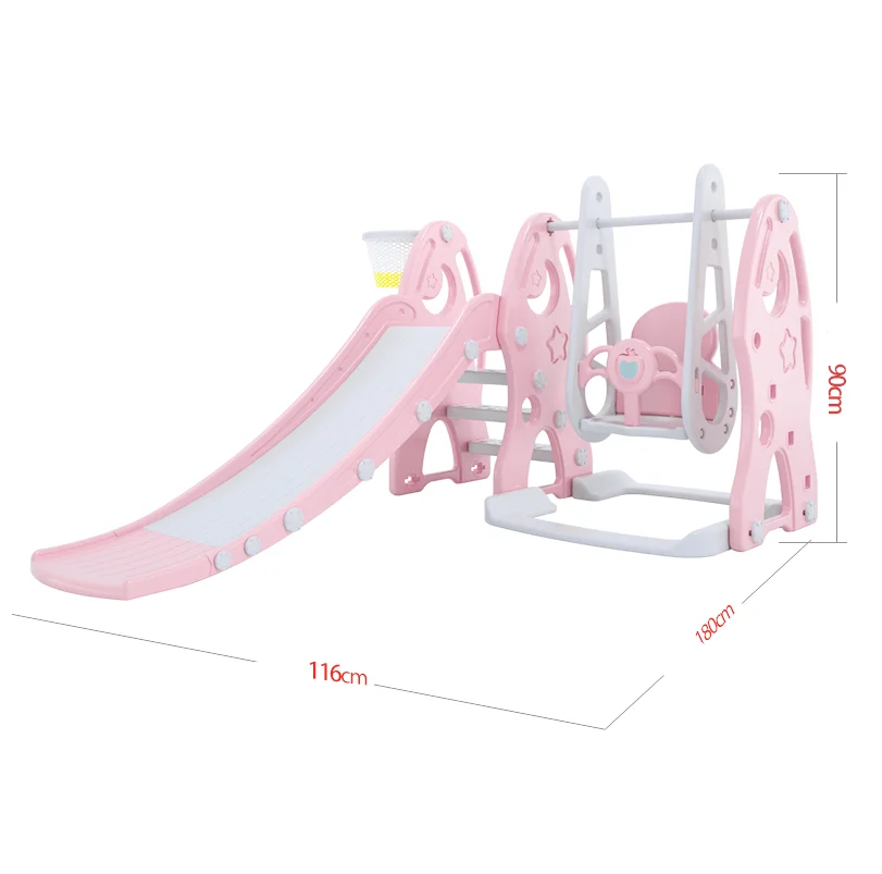 pink swing and slide set