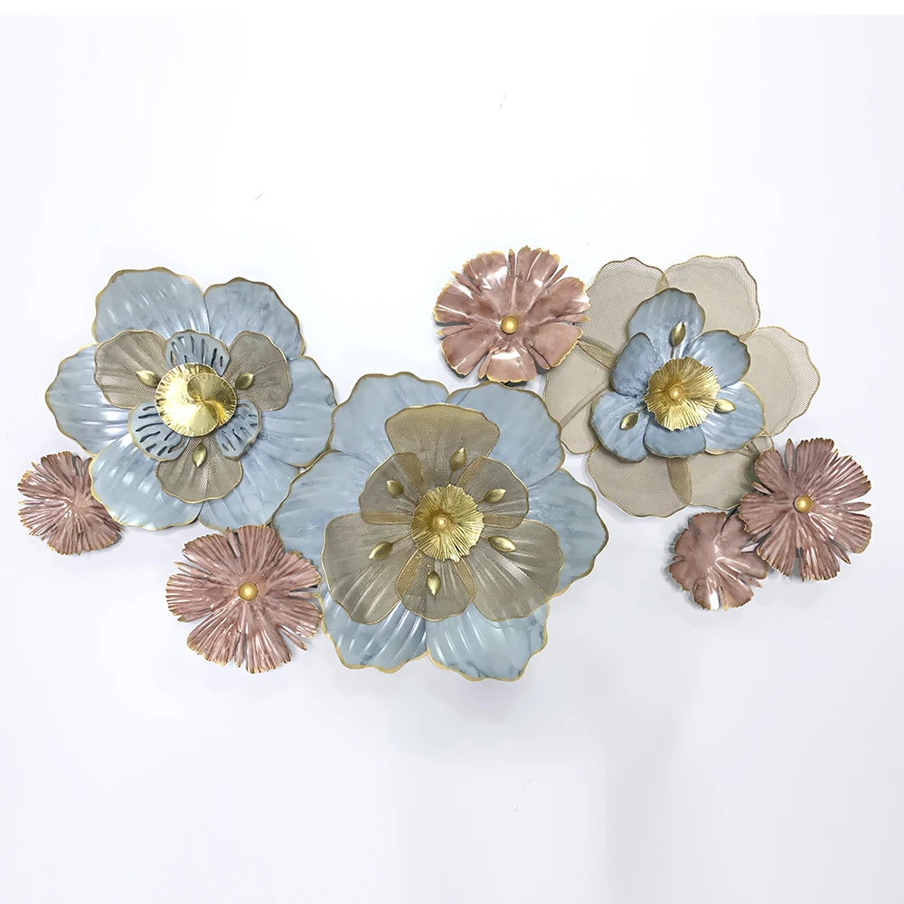 

3D Flower Wall Art Decor Metal Wall Art Craft Hanging Wall Art, Colorful