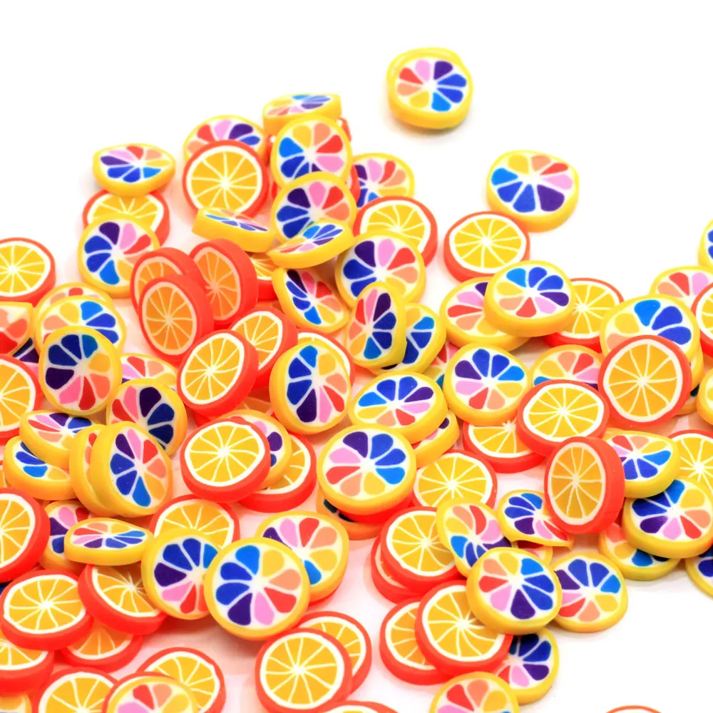 

Lemon Orange Fruits Slice Hot Clay Sprinkles For Slime Filling Materials DIY Nail Arts Decoration Crafts 5mm