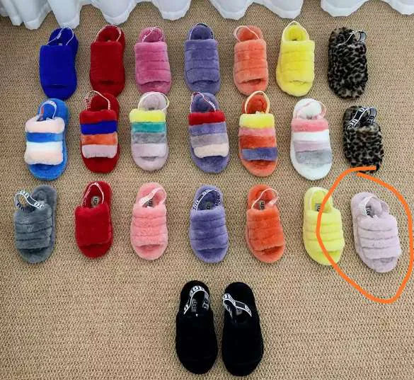 

Women's sandals Colorful sheepskin Open Toe Slippers Indoor Design Slides Sandals, Black/blue/pink etc.