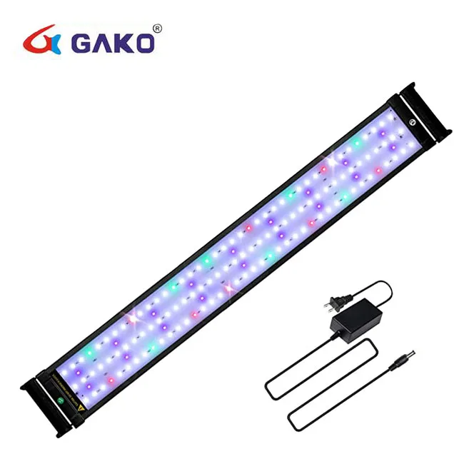 

Classic LED Aquarium Light, Fish Tank Light with Extendable Brackets, White Green Red Blue LEDs GAKO ZJL-80D, 101white/18blue/8red/8green