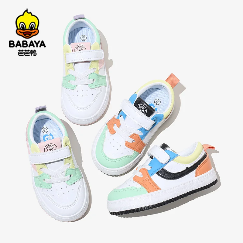 

21063 HUANQIU Colorful Microfiber Rubber Kids Designer Baby Toddler Casual Shoes, White+pink,white+black