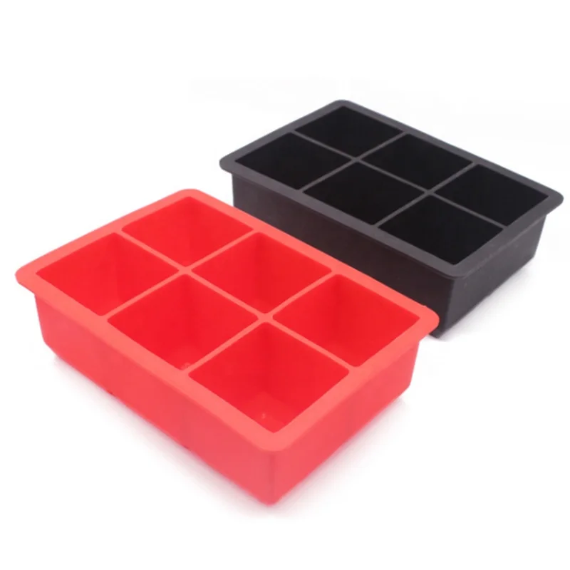 

Food Grade Silicone Ice Tray 6 Cavity Silicone Ice Cube with Lid, 5cm Ice Cube, Custom
