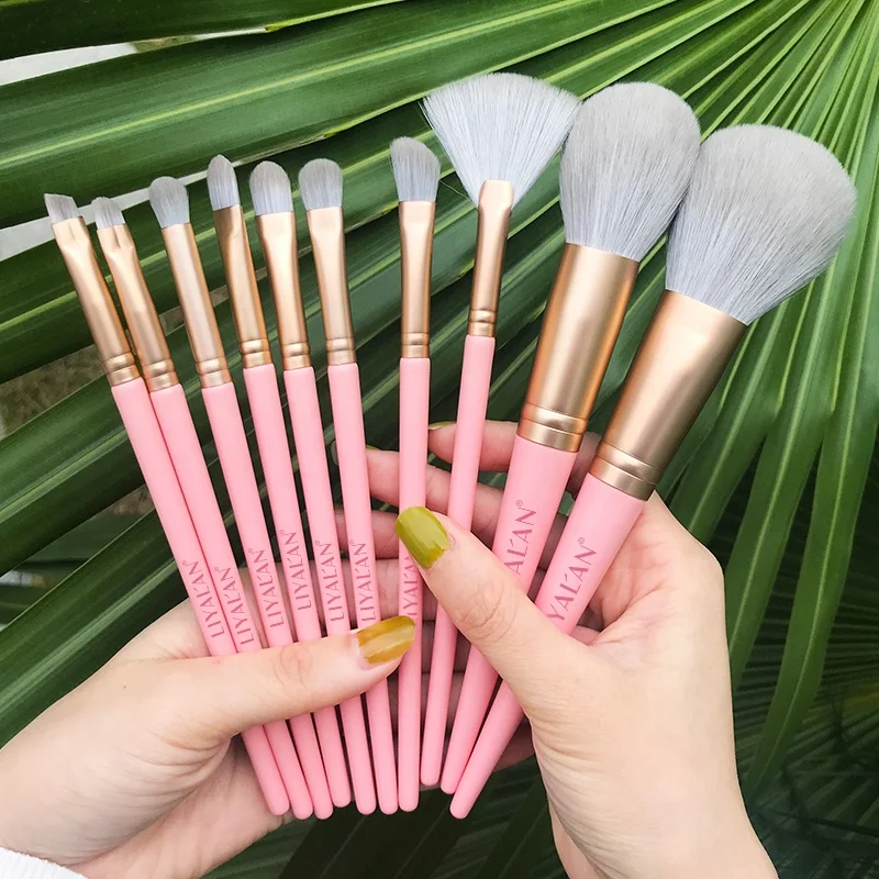 

Wholesale Private Label Best Foundation Eye blush Makeup Tools Pink Makeup Brush 10 Pieces Set