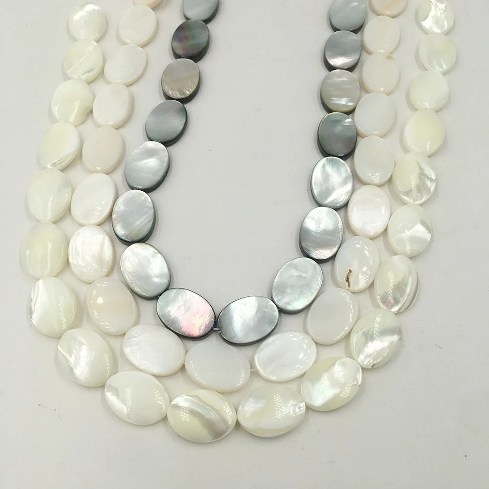 

Wholesale price 38 cm , oval shape nature shell in strand ,DIY BEADS for jewelry making, Nature white gray,beige