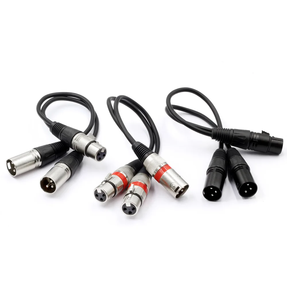 

Hot sale 0.3m XLR Cable Male to Female balanced Audio Microphone tuning line 1 point 2 wire, As the picture shows