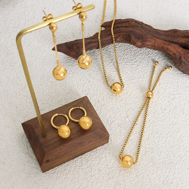 

Wholesale Custom 18K Gold Plated Stainless Steel Women's Fashion Jewelry Earrings Bracelet Necklace Jewelry Sets for Women