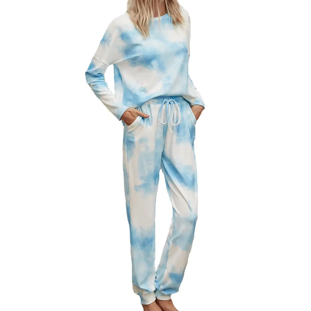 

21015-MX6 Gradient printed home wear pajamas casual women's sleepwear sehe fashion