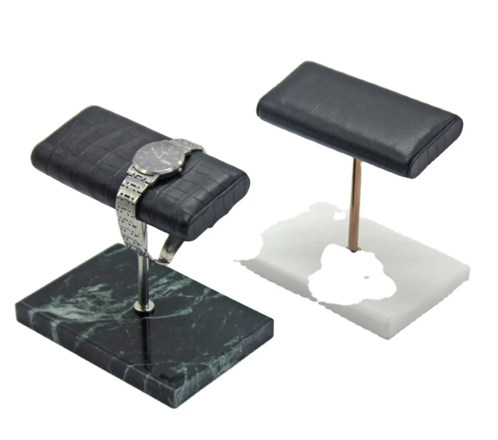 

High-end Marble Watch Stand Leather Jewelry Watch Holder Stand, Customized color
