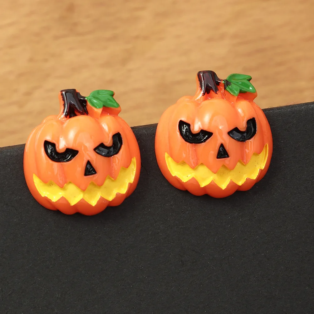 

YANYE New Funny Halloween Series Plastic Resin Grimace Pumpkin Ghost Grim Reaper Ghost Festival Stud Earrings, Picture