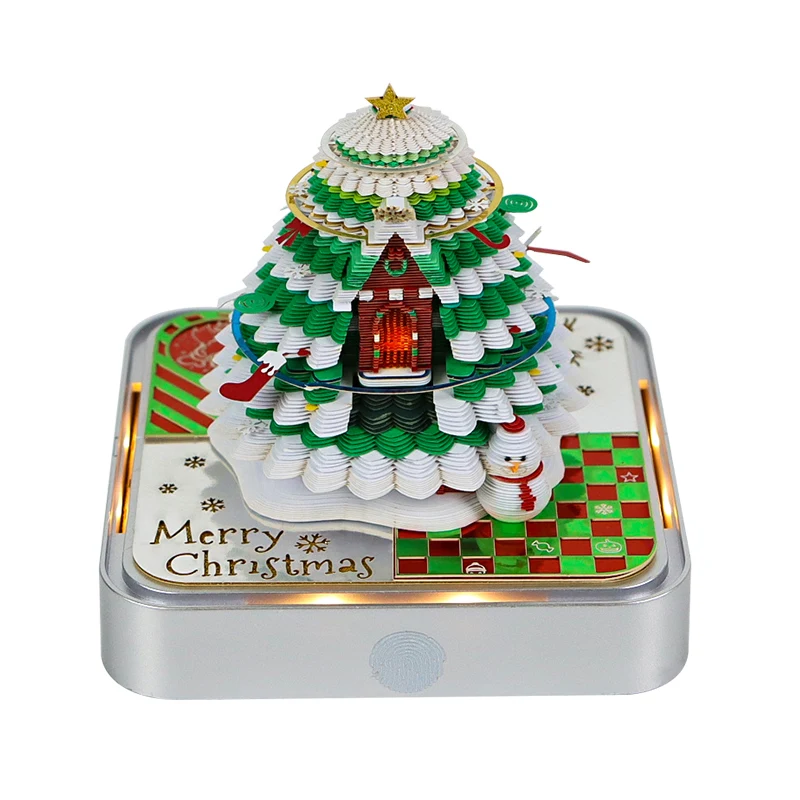 Notepad Cube Diy Paper Craft Christmas Tree With Calendar Gift Set Magic Notes Custom 3D Memo Pad for Dropshipping