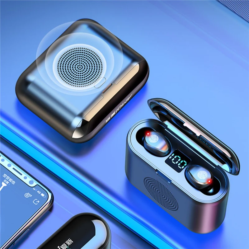 

TWS F9 speaker 2 en 1 audifonos earbuds 9D stereo mini wireless headphone audifonos-bluetooth inalambr
