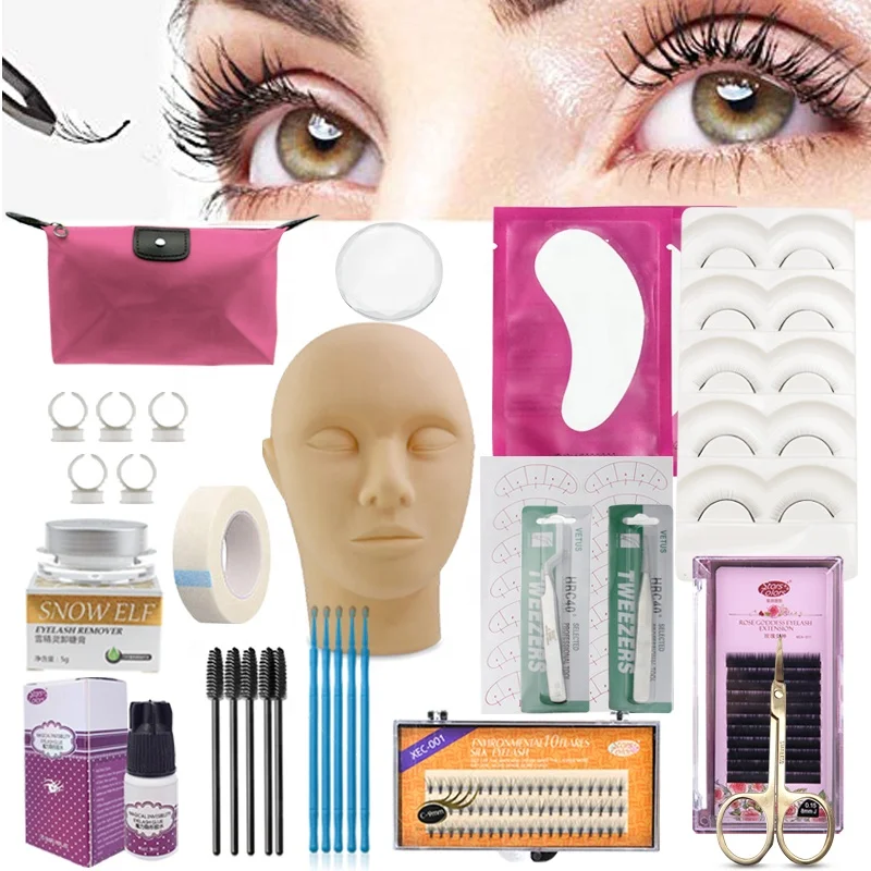 

Wholesale portable practice eyelash extension starter training kit practice eye lash extension kit