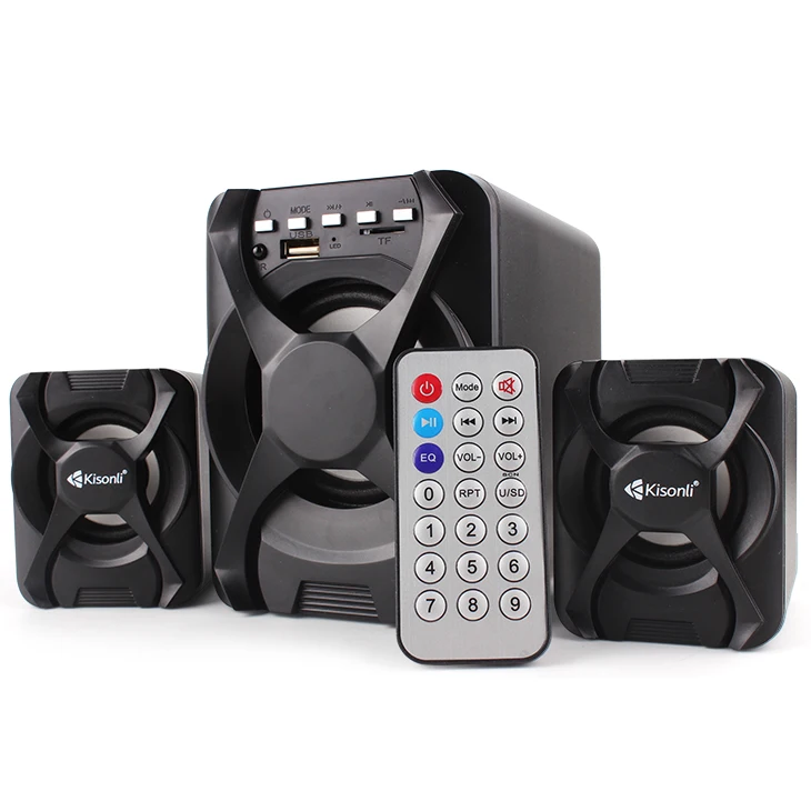 

Kisonli factory woofer 2.1 speaker with USB SD FM REMOTE Control, Black