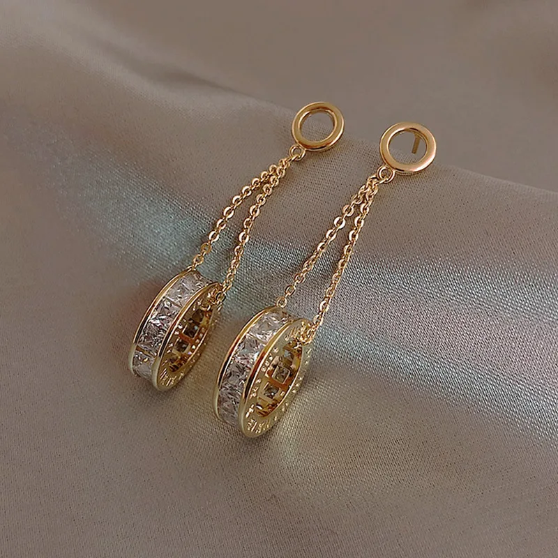 

fashion trendy jewelry circle crystal earings for women 2020 drop