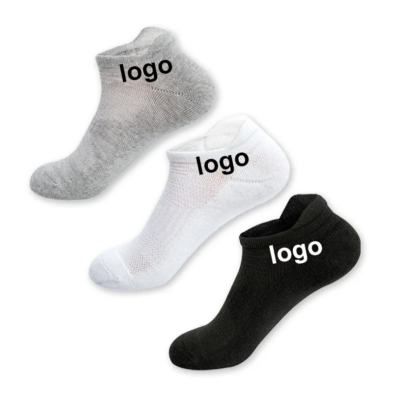 

KA-16 Wholesale custom logo 100 cotton natural 2021 made customized Socks Men Absorbent Low Cut Ankle Sporty Sock Athletic Socks, Custom color