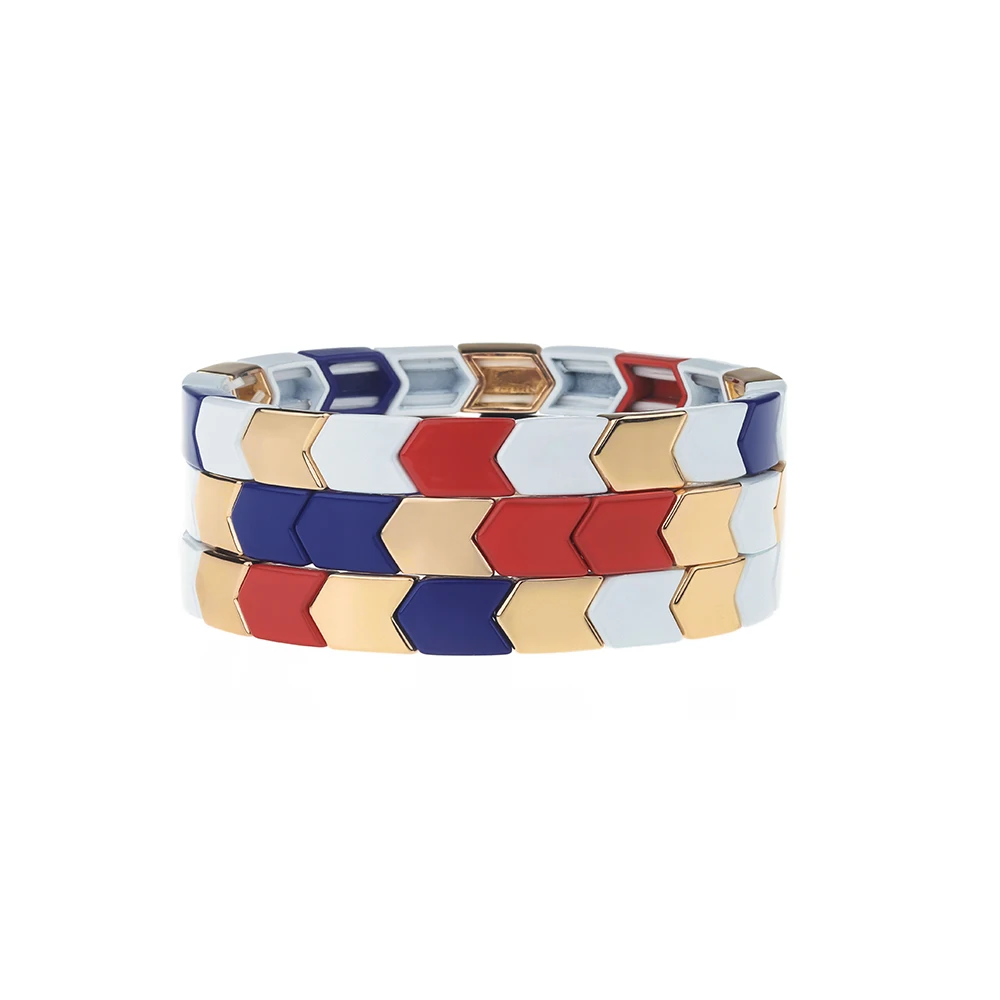 Good bracelet customized engraved enamel bracelet Alloy make TCJL06T Series 2020 trendy shape enamel bead Jewelry bracelet
