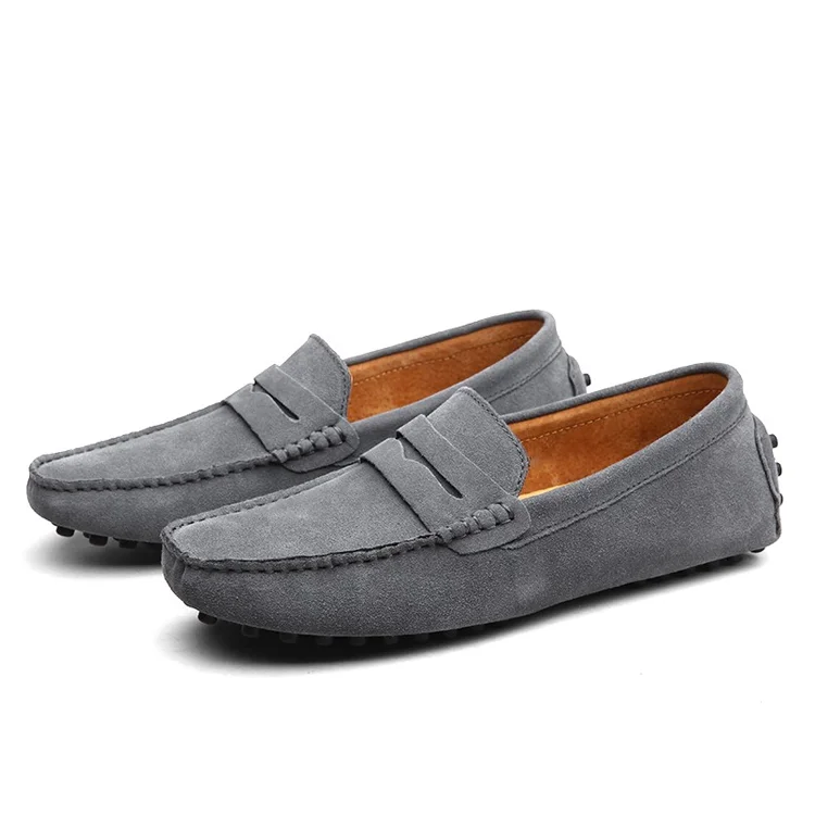 

2021 Classic Suede Leather Penny Loafers Slip On Flats Male Moccasins Casual Shoes, Optional