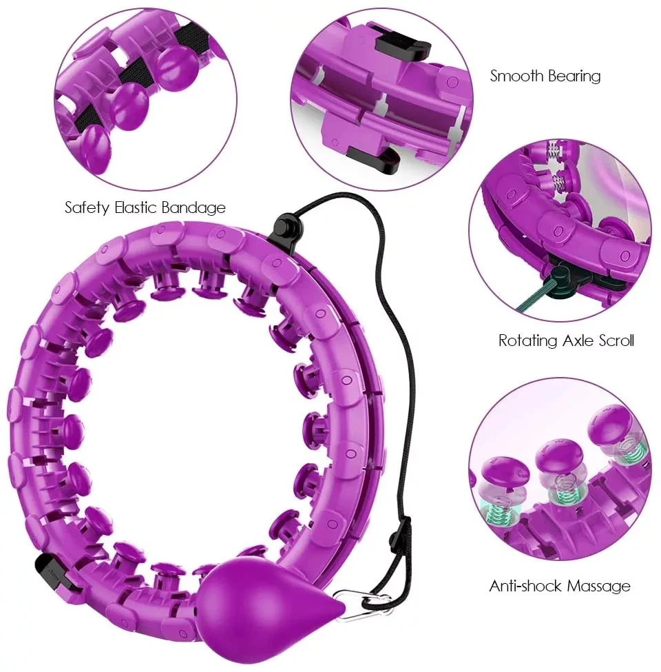 

24 knots New Smart Fitness Detachable Adjustable Loss Weight Hula Hoops with Exercise Ball