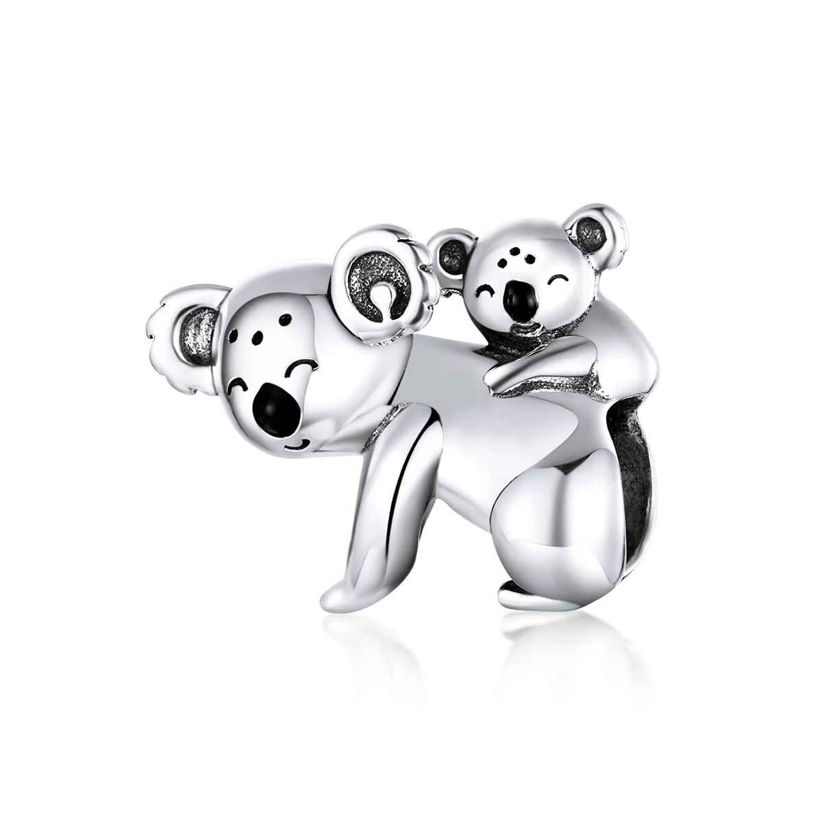 

BAMOER Koala Baby and Mom Metal Beads for Women Jewelry Making 925 Sterling Silver Australia Protect Animal Silver Charm BSC260